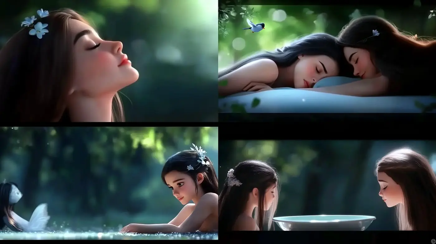 Ethereal Serenity in Lush Verdant Hues: A Harmonious Blend of Mystical Realism and Animation Elegance - Midjourney sref style