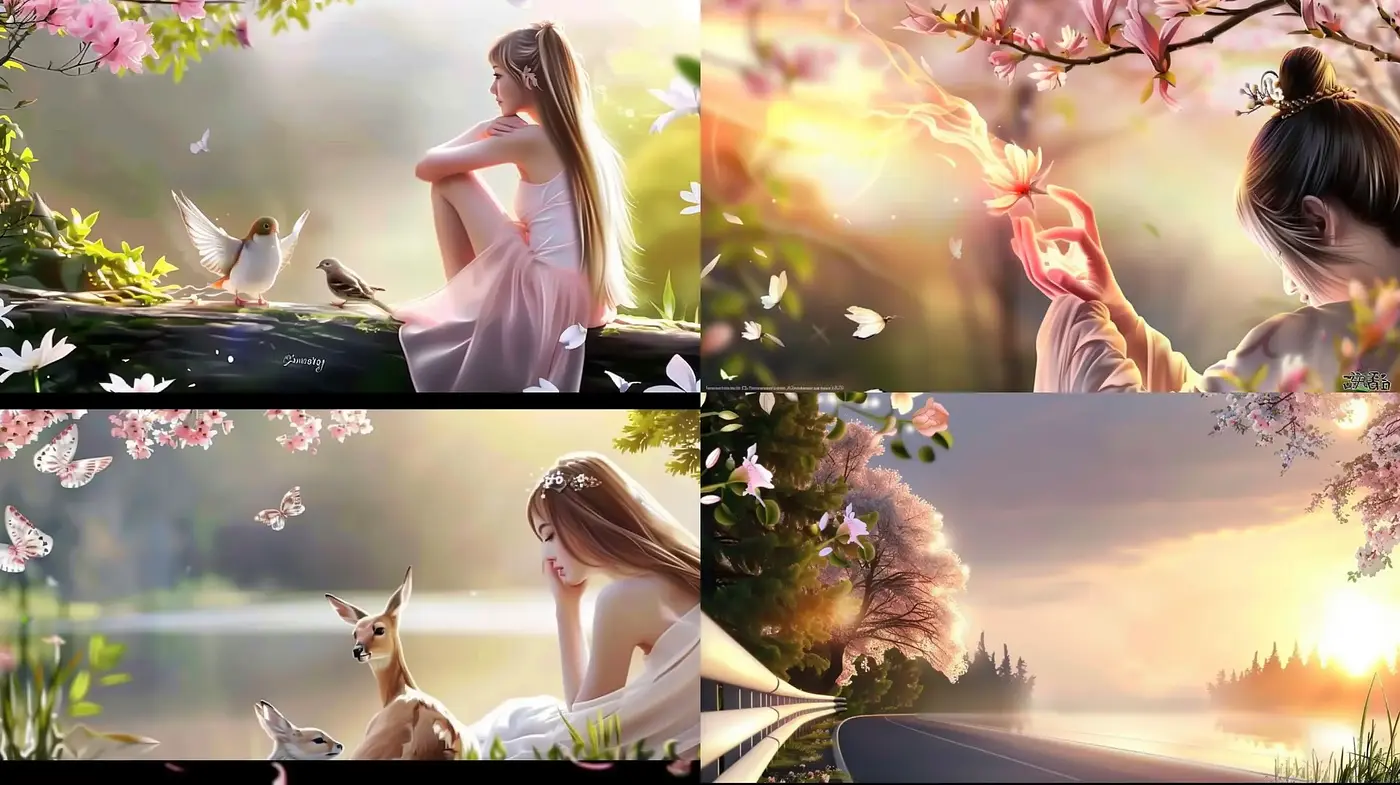 Ethereal Serenity: A Consistent Dreamlike Pastel Panorama - Midjourney sref style