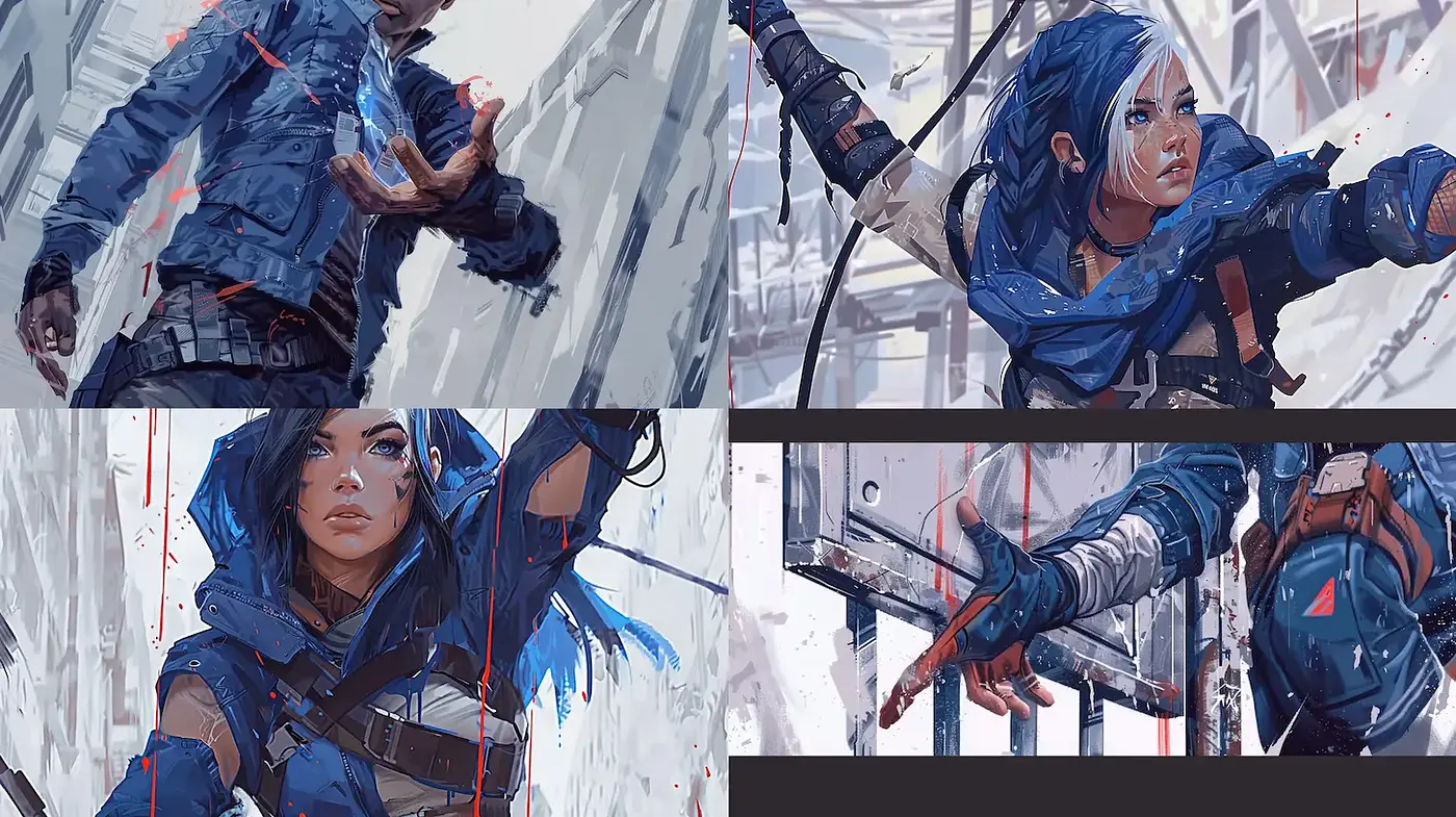 Dynamic and expressive digital illustrations with a vivid sense of movement - Midjourney sref style
