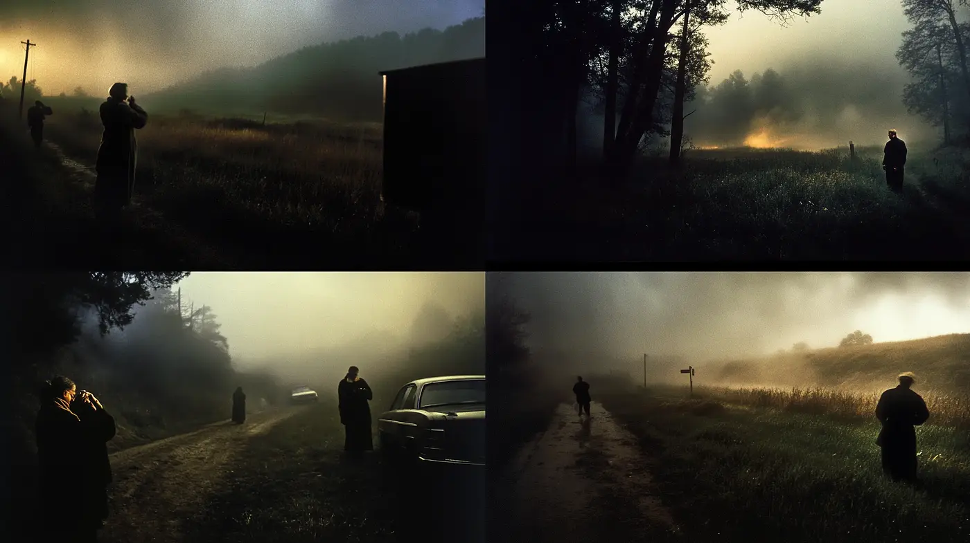 Dusky Twilight Hues and Ethereal Misty Vignettes - Midjourney sref style