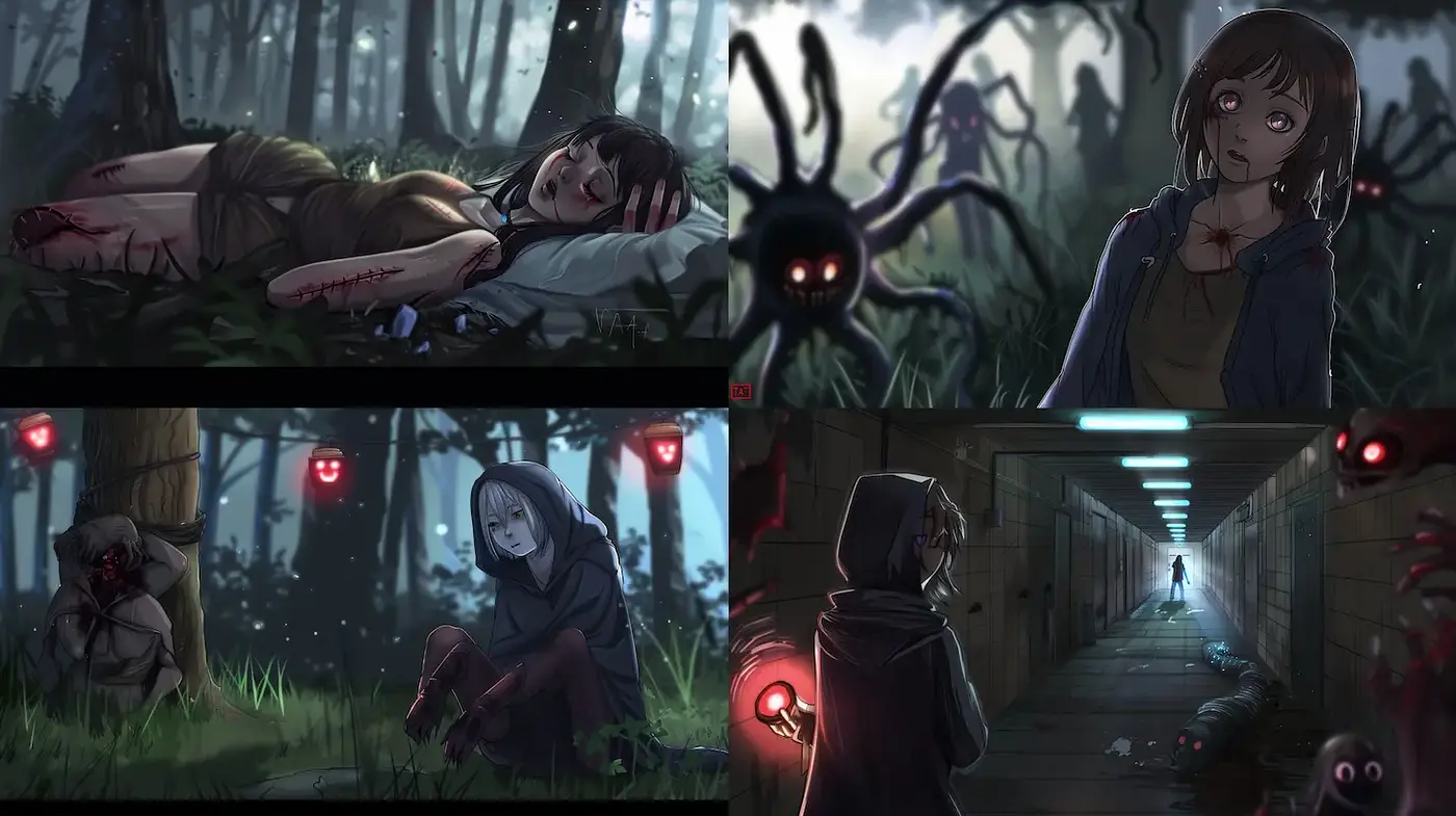 Mysterious and Atmospheric Horror-Inspired Visuals - Midjourney sref style