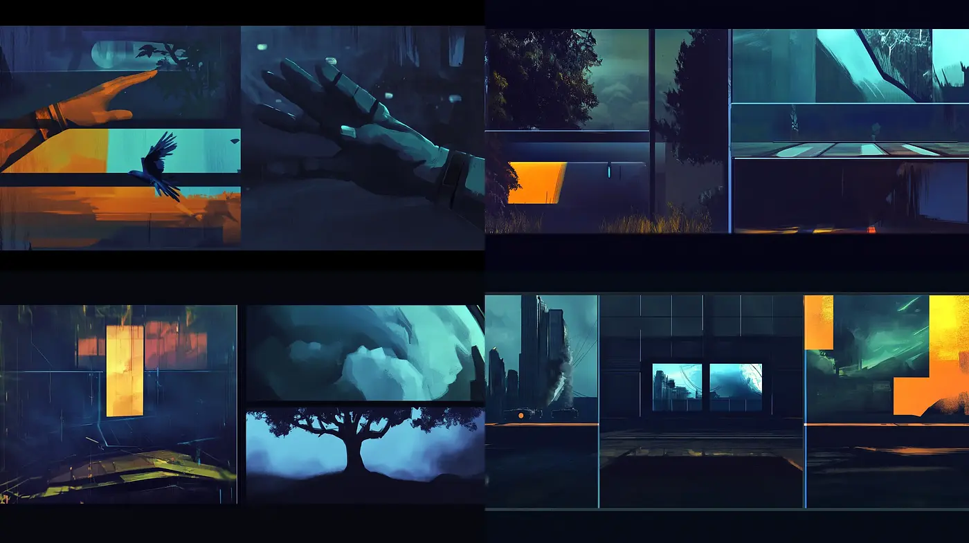 Nocturnal Hues of Digital Serenity - Midjourney sref style