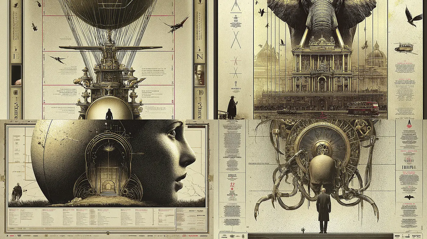 Intricate Steampunk-Inspired Aesthetic with a Blend of Science Fiction and Fantasy - Midjourney sref style