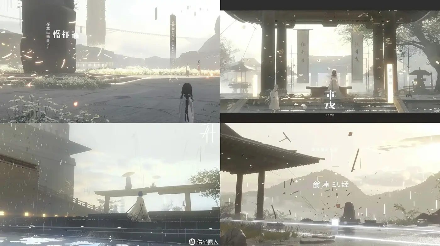 Ethereal Lightscapes with Monochromatic Harmony - Midjourney sref style