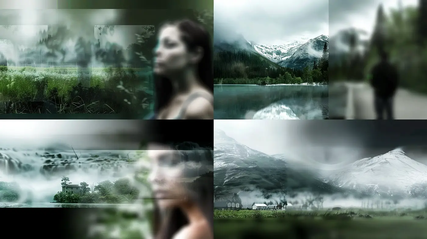 Ethereal Landscape Blur With a Touch of Photorealism - Midjourney sref style