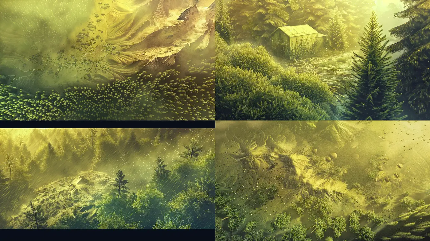 Enigmatic Verdant Dreamscapes and Ethereal Visions - Midjourney sref style