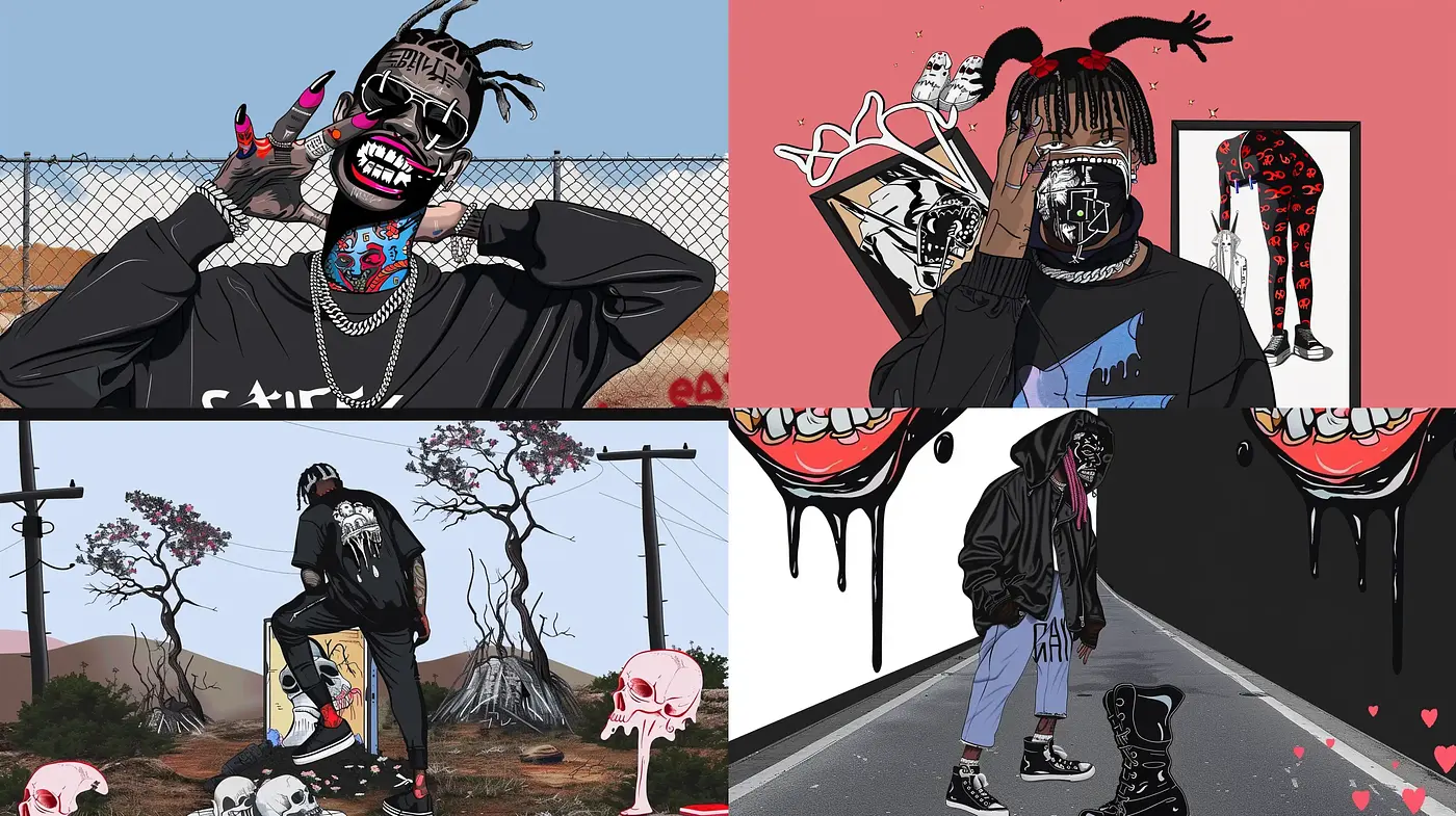 Contemporary Urban Surrealism with a Splash of Street Art Influence - Midjourney sref style