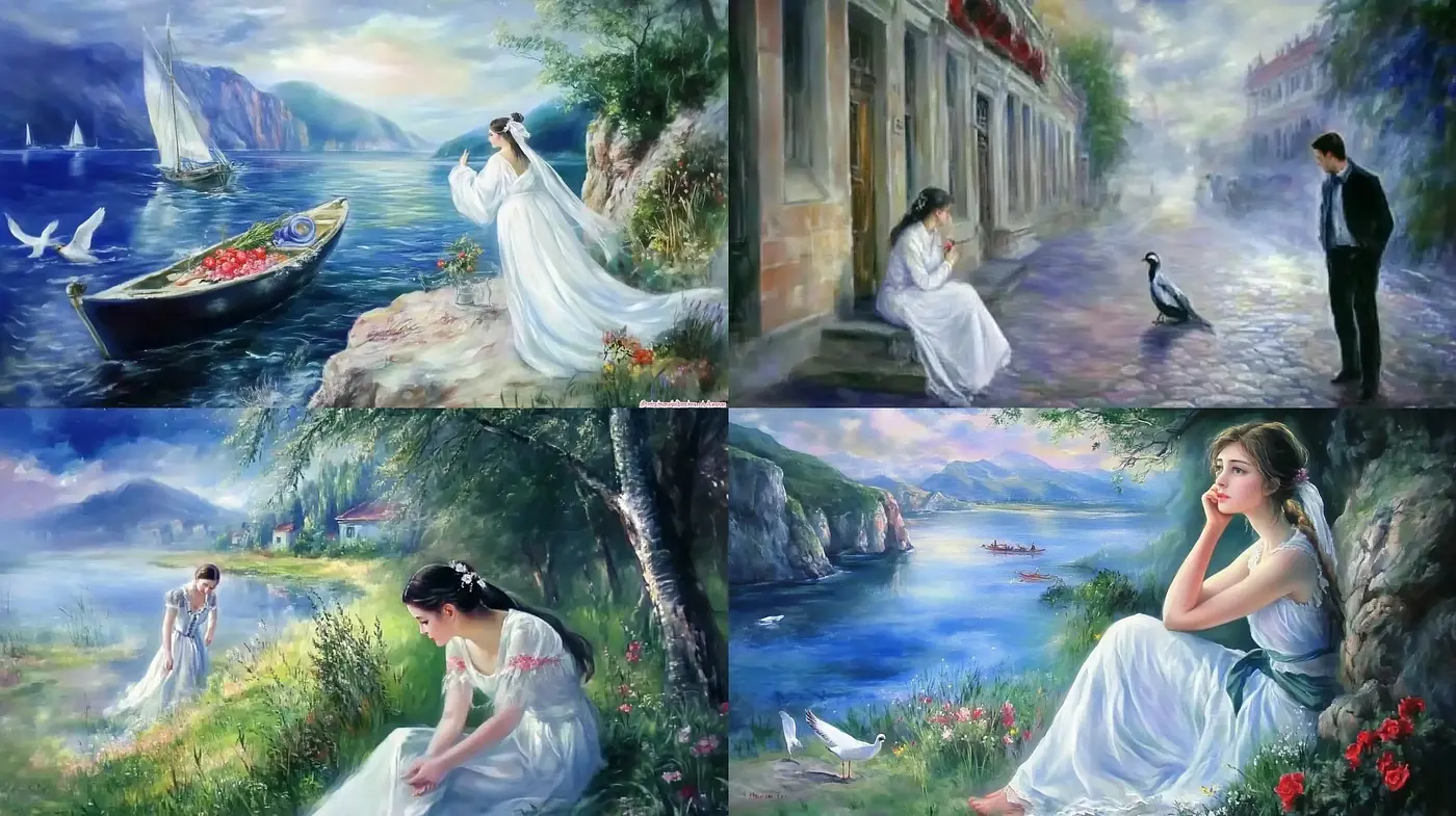 Ethereal Romanticism: A Timeless Evocation of Emotional Landscapes and Serenity - Midjourney sref style