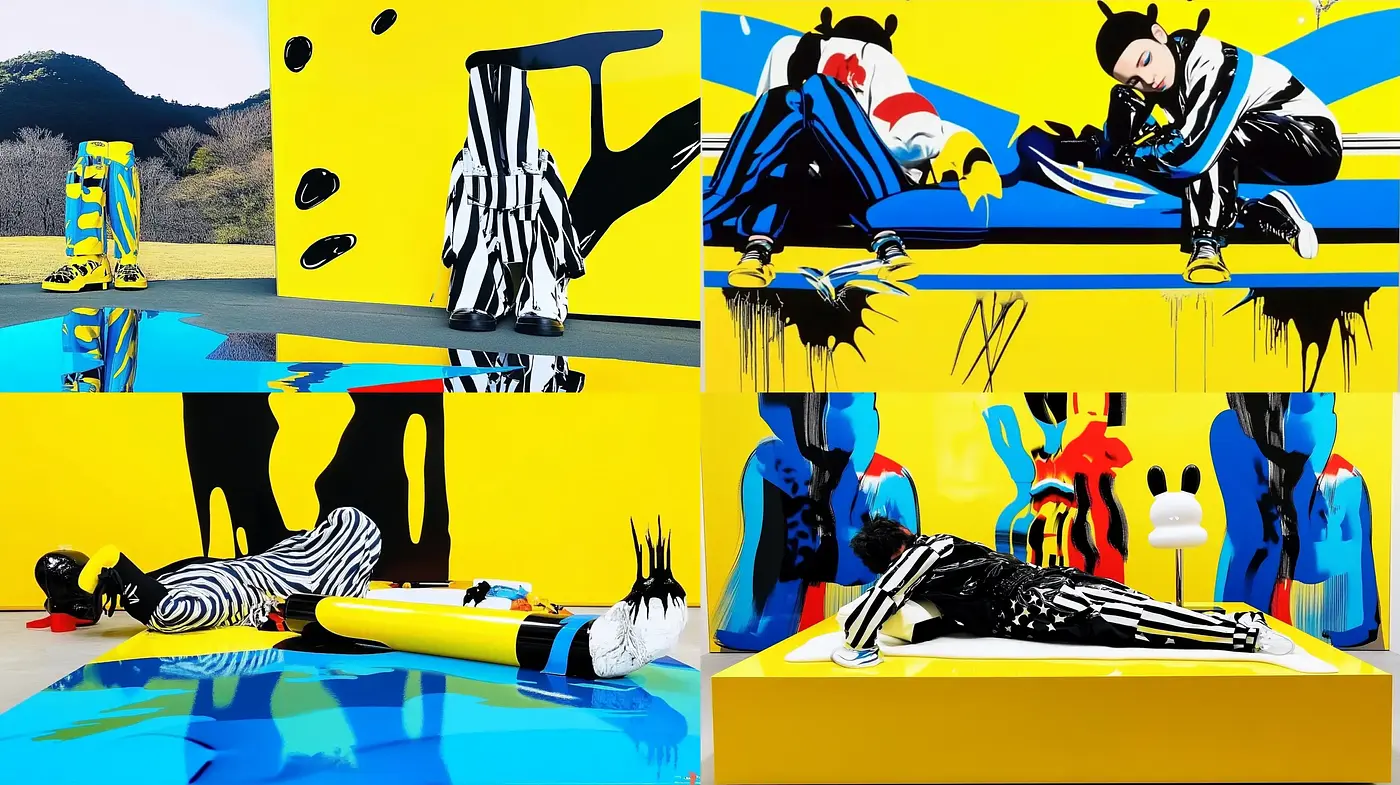 Pop Art Panache with Bold Contrasts and Animated Flair - Midjourney sref style