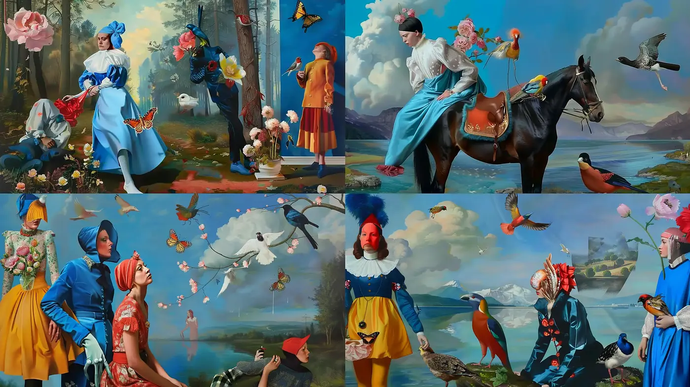 Surreal Dreamscapes with Vibrant Baroque Overtones - Midjourney sref style
