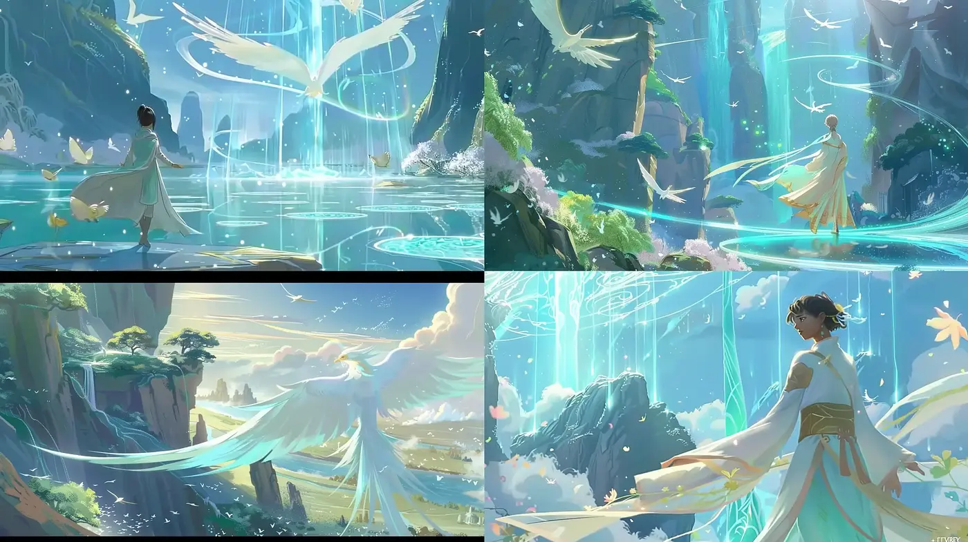 Ethereal Fantasy Landscapes with Subtle Sci-Fi Elements - Midjourney sref style