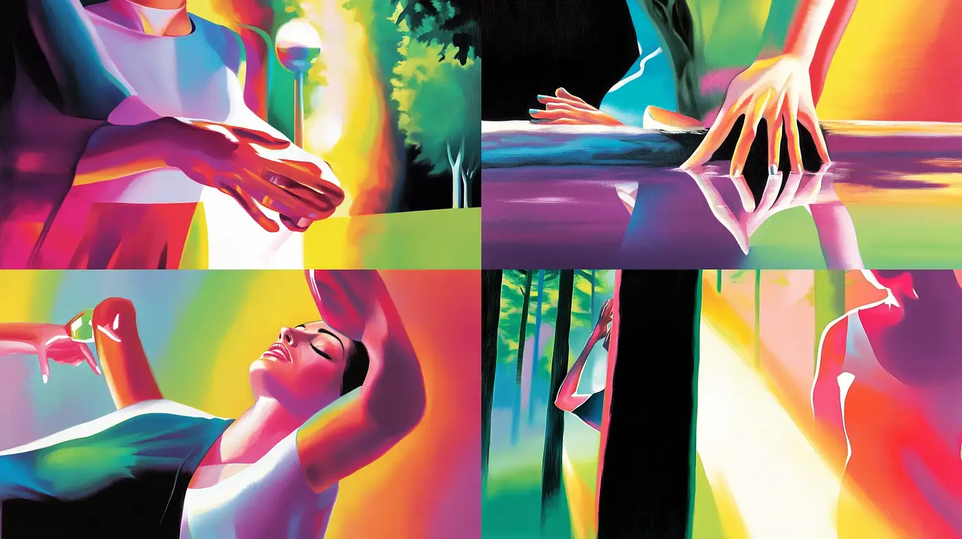 Luminous Chromatic Abstractions: Expression of Color and Light in Contemporary Imagery - Midjourney sref style