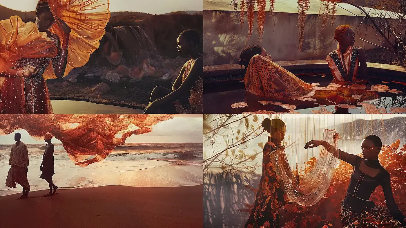 Contemporary Art with Ethereal Elements and Warm Undertones - Midjourney sref style