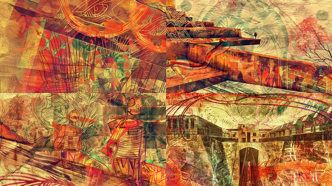 Surreal Ethereal Collage: A Fusion of Organic Imagery and Layered Textures - Midjourney sref style
