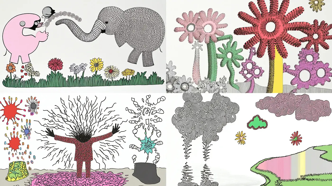 Playful Surrealism Evoking a Childlike Innocence - Midjourney sref style