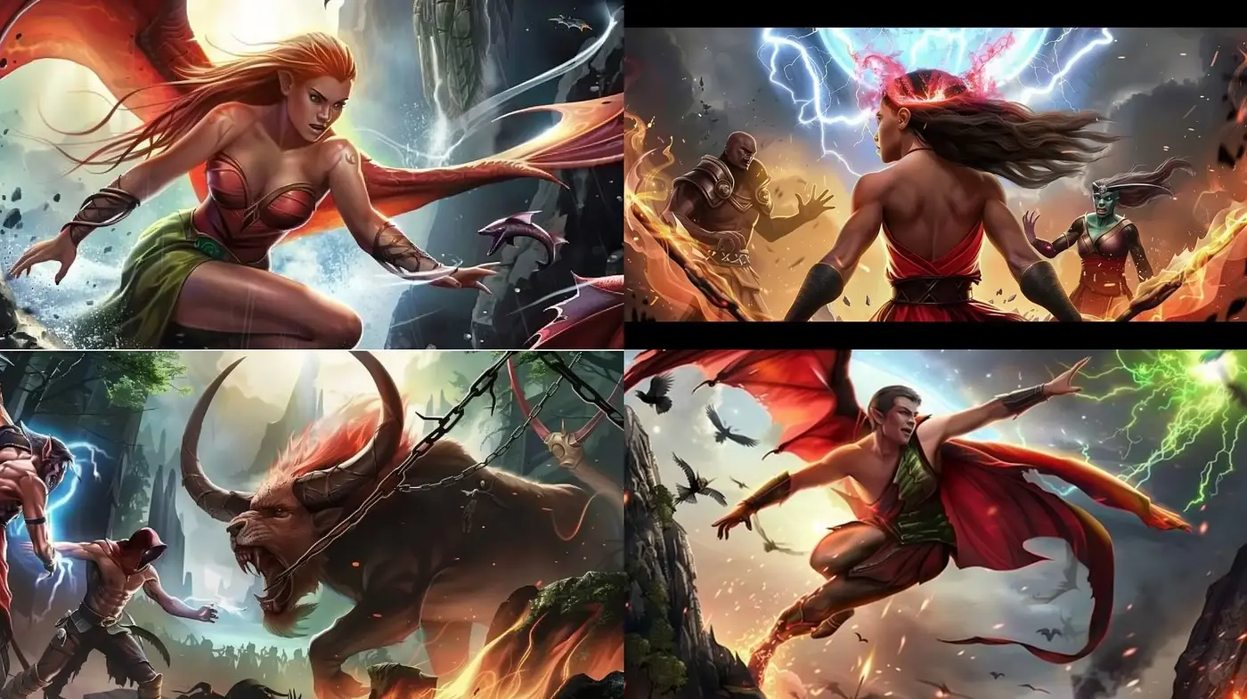 Epic Mythological Fantasy Fusion - Midjourney sref style