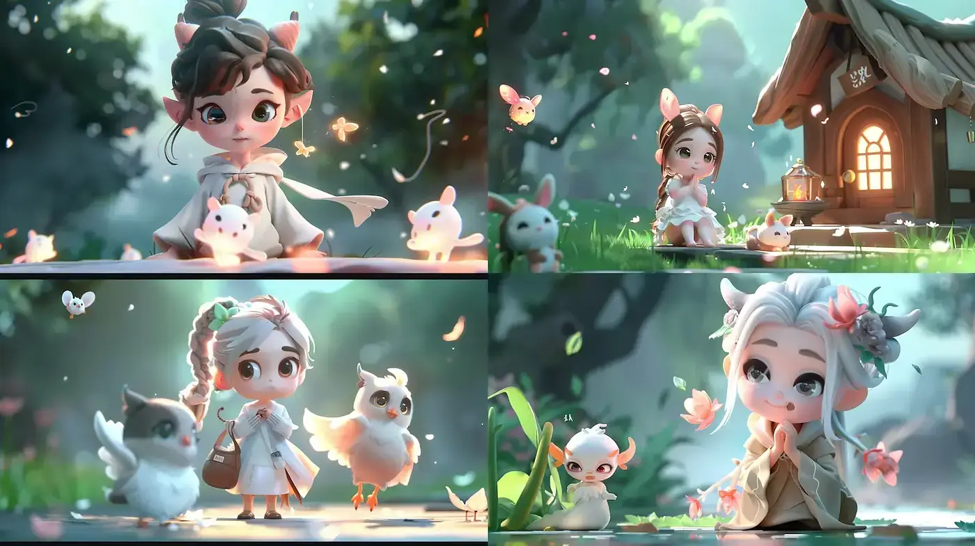 Enchanting Whimsical Imagery in a Playful Fantasy Setting - Midjourney sref style