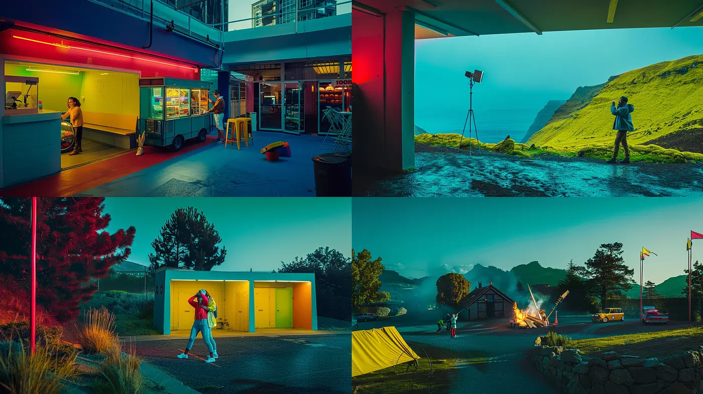Twilight Hues and Cinematic Drama: A Homage to Evocative Nighttime Ambiences - Midjourney sref style