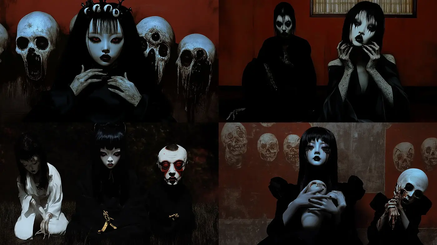 Gothic Elegance with a Surreal Macabre Edge - Midjourney sref style