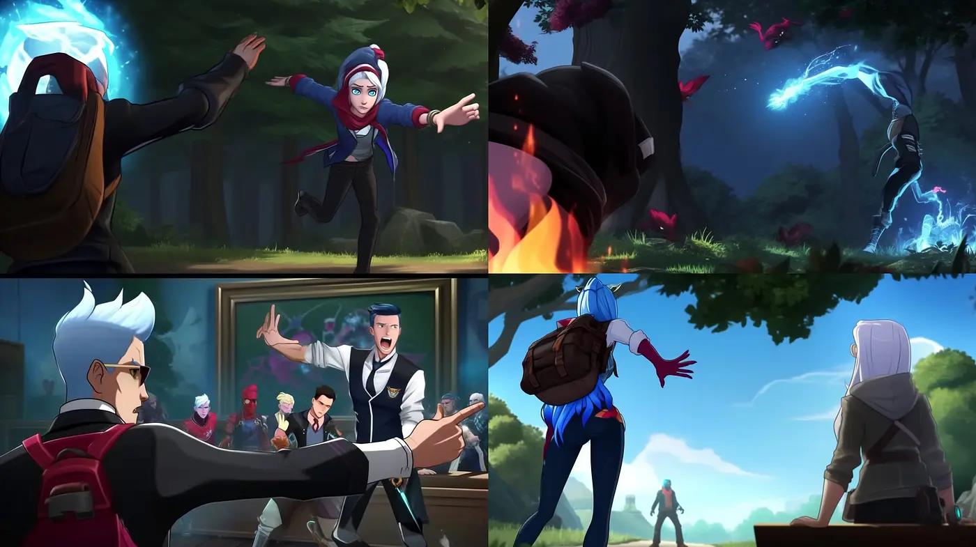Dynamic Motion and Vibrant Energy in Stylized Animation - Midjourney sref style