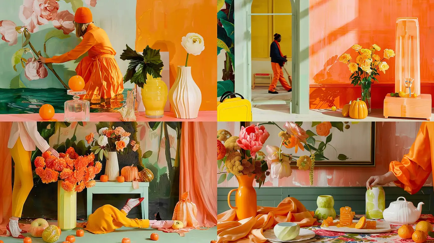Tangerine Dreamscapes: A Harmonious Fusion of Warm Tones and Serene Compositions - Midjourney sref style