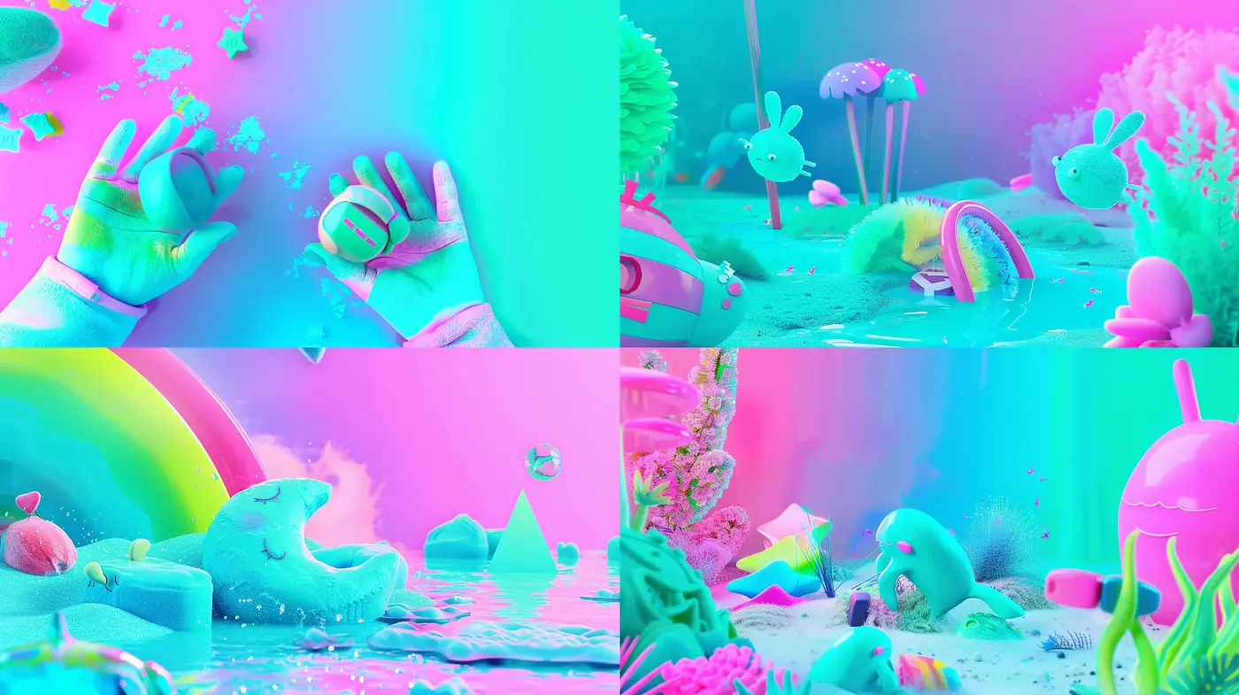 Surreal Candy-Colored Dreamscape - Midjourney sref style