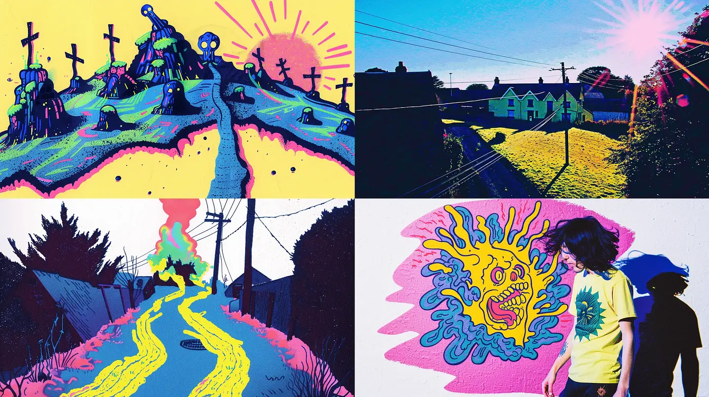Surreal Neon Dreamscape Artistry - Midjourney sref style
