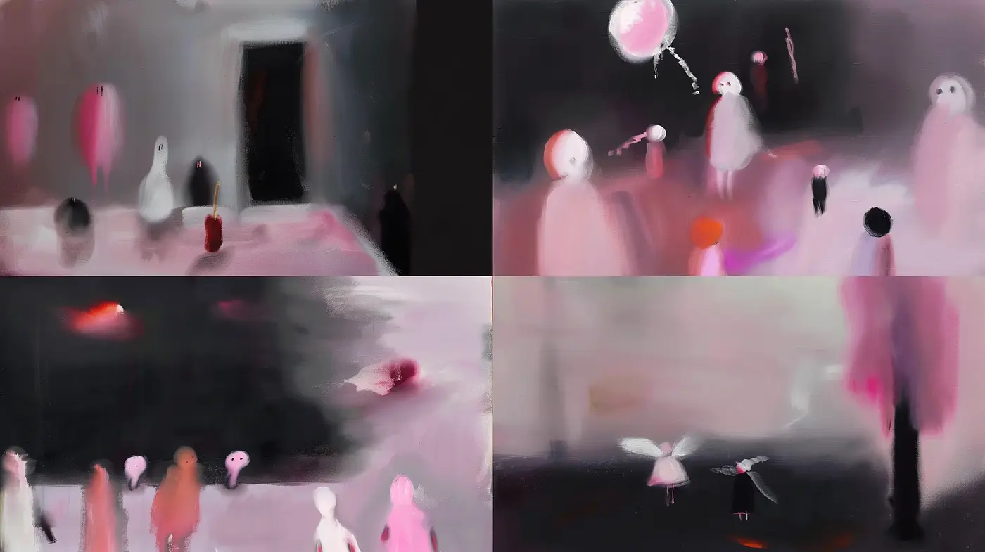 Ethereal Blush of Abstract Phantasms - Midjourney sref style