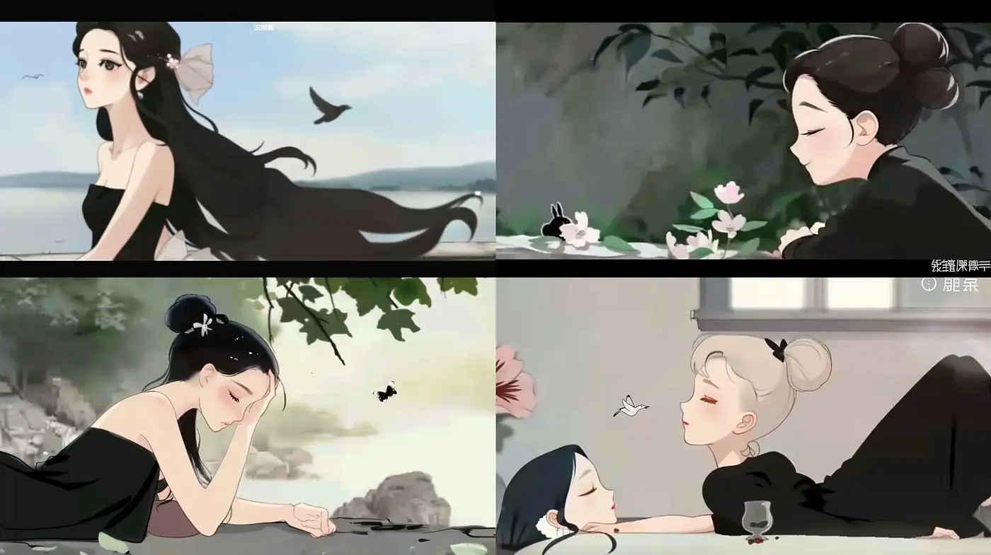 Ethereal Monochromatic Elegance with a Splash of Pastel - Midjourney sref style
