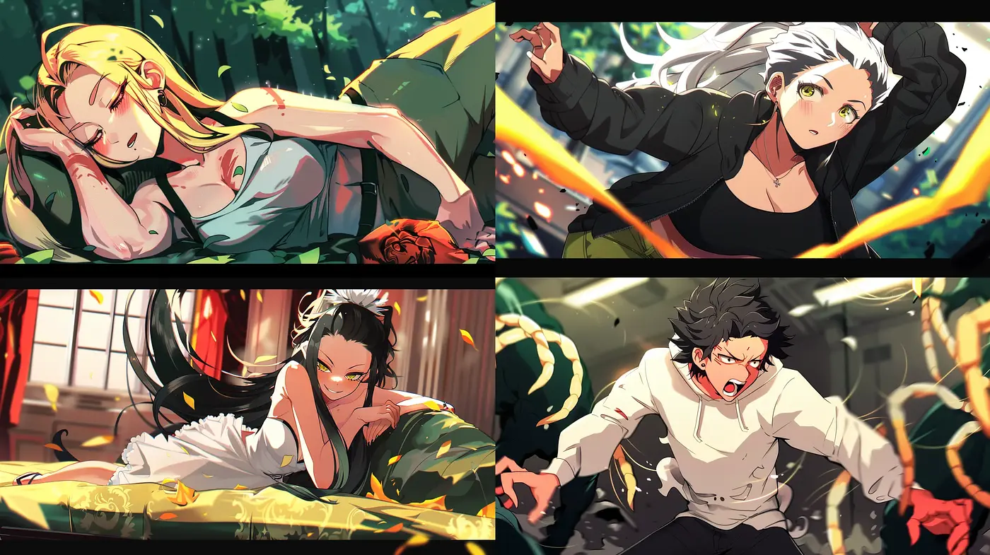 Dynamic Anime-Inspired Vivid Illustrations - Midjourney sref style