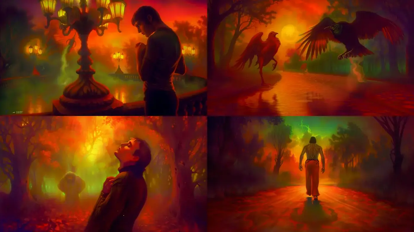 Eerie yet Captivating Atmosphere in Surreal Visuals - Midjourney sref style