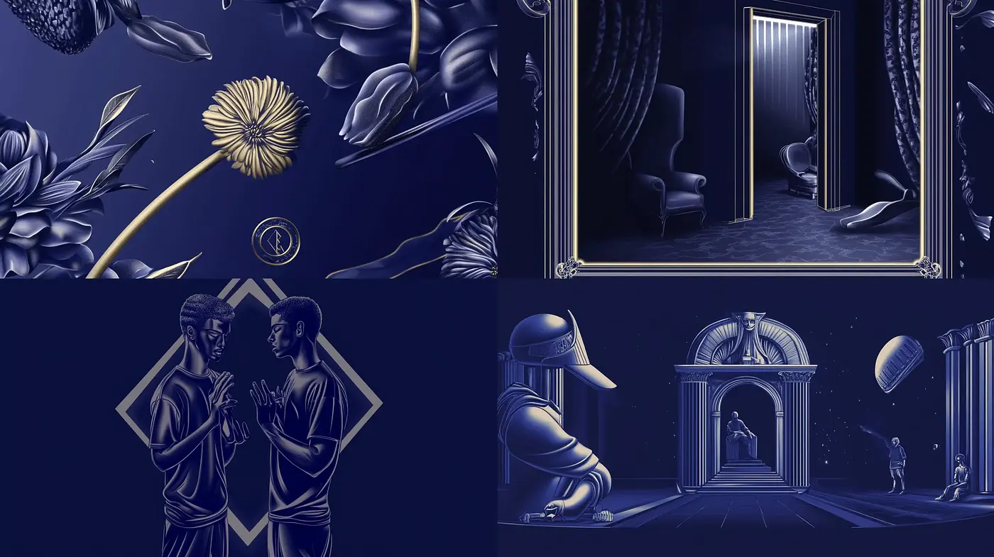 Nocturnal Elegance: A Study in Monochromatic Surrealism - Midjourney sref style