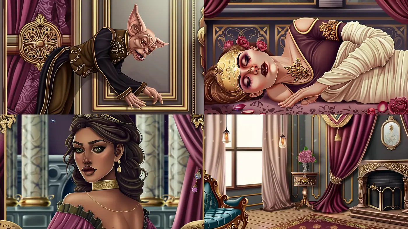 Baroque Opulence and Victorian Elegance Fusion - Midjourney sref style