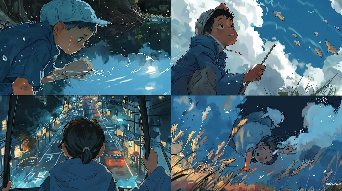Dynamic and emotive visual storytelling with a dreamlike quality - Midjourney sref style