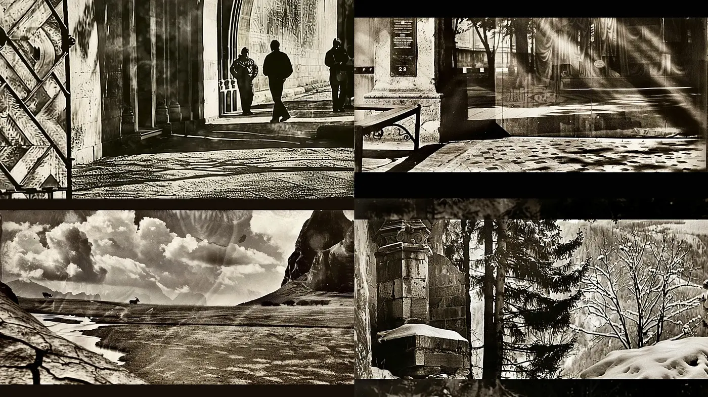 Monochrome Elegance of Stylized Timelessness - Midjourney sref style