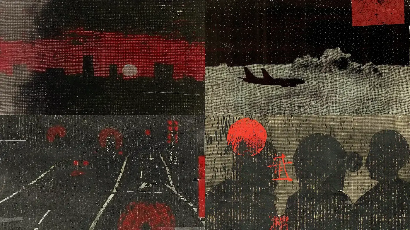Dark and moody narrative with abstract textures and a sense of foreboding - Midjourney sref style