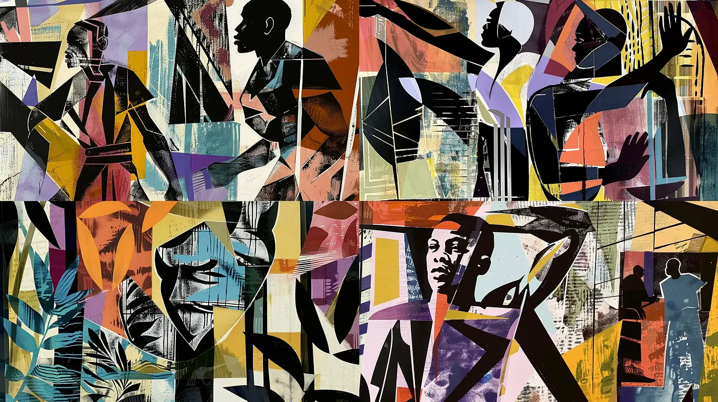 Abstract Geometric Melange with Afrocentric Influence - Midjourney sref style
