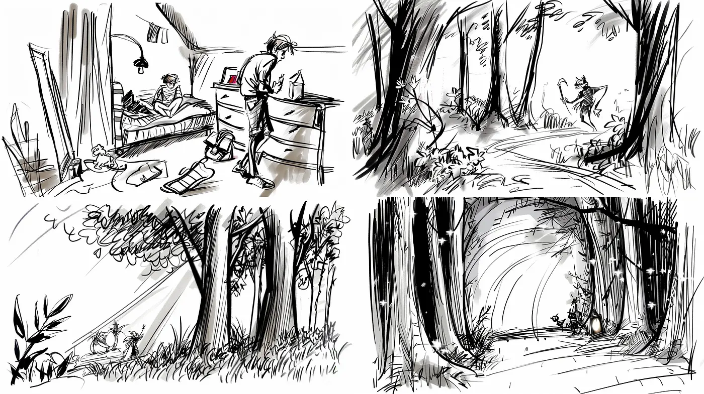 Energetic Monochromatic Sketches with Dynamic Strokes and Contemporary Flair - Midjourney sref style