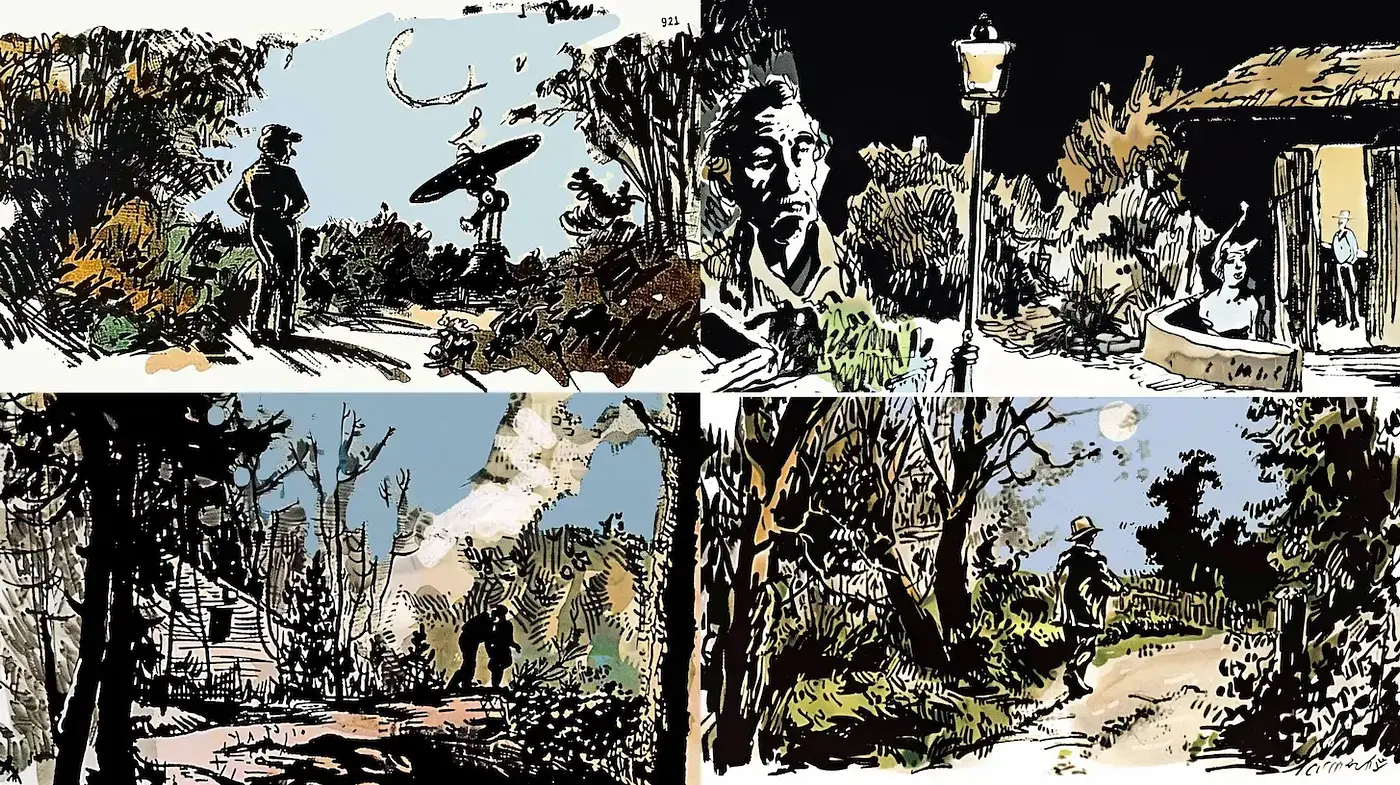 Distinctive Illustrative Style with Mixed Media Influences - Midjourney sref style