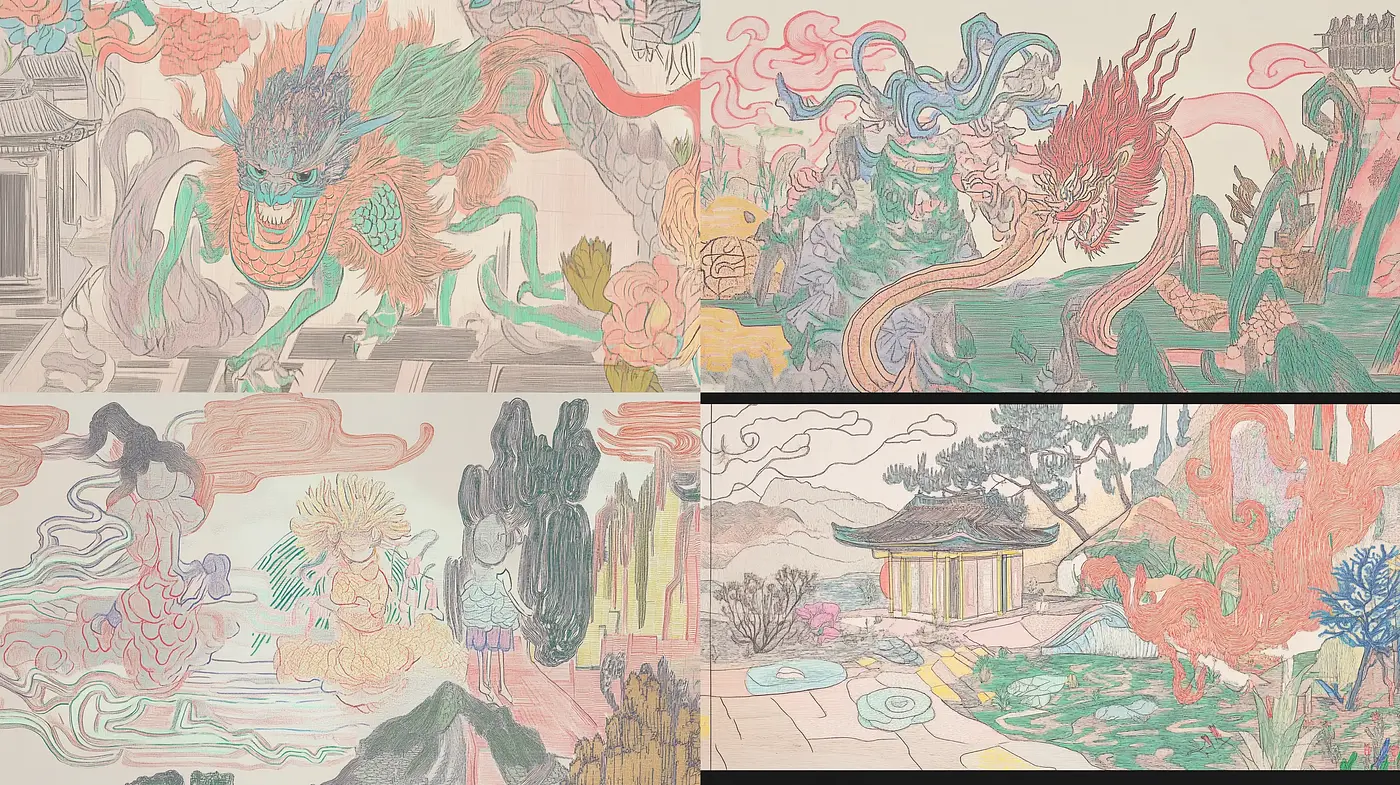 Ethereal Mythical East Asia Inspired Dreamscapes - Midjourney sref style