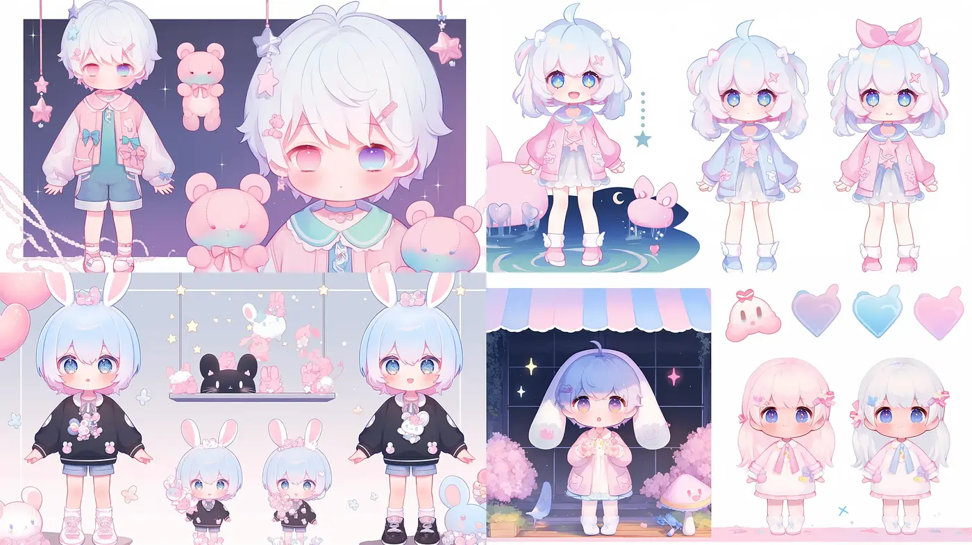 Whimsical Pastel Dreamland with Anime Influence - Midjourney sref style