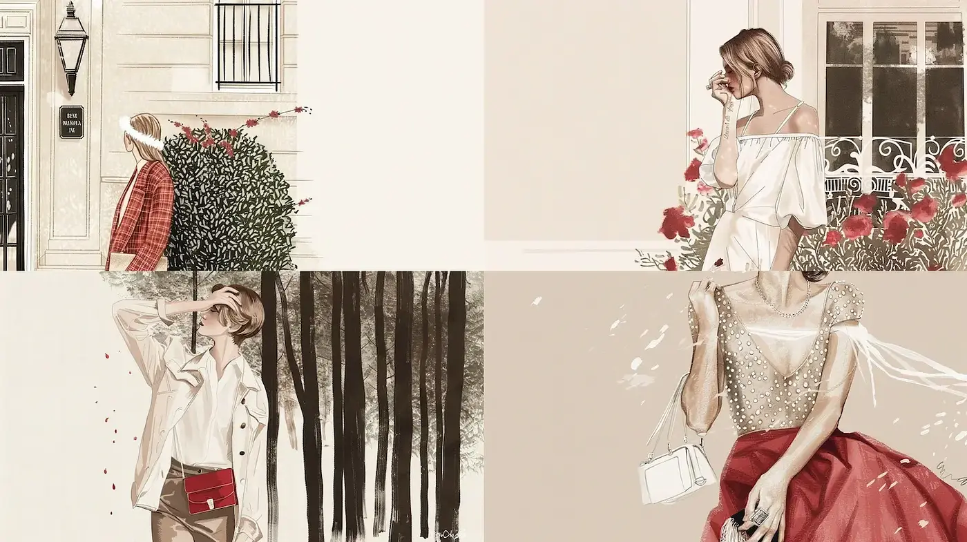 Elegant Illustrations with a Soft, Vintage Aesthetic - Midjourney sref style