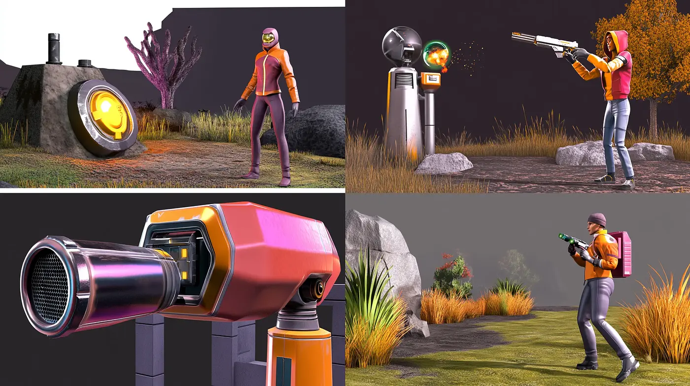 Futuristic Sci-Fi Harmony: Textured Synthesis of Digital Artistry - Midjourney sref style