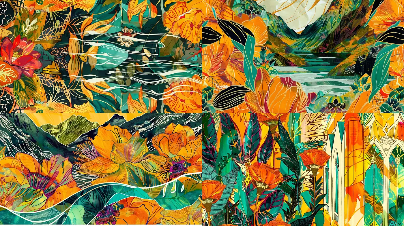 Floral Abstraction in Lush Chromatic Expressions - Midjourney sref style
