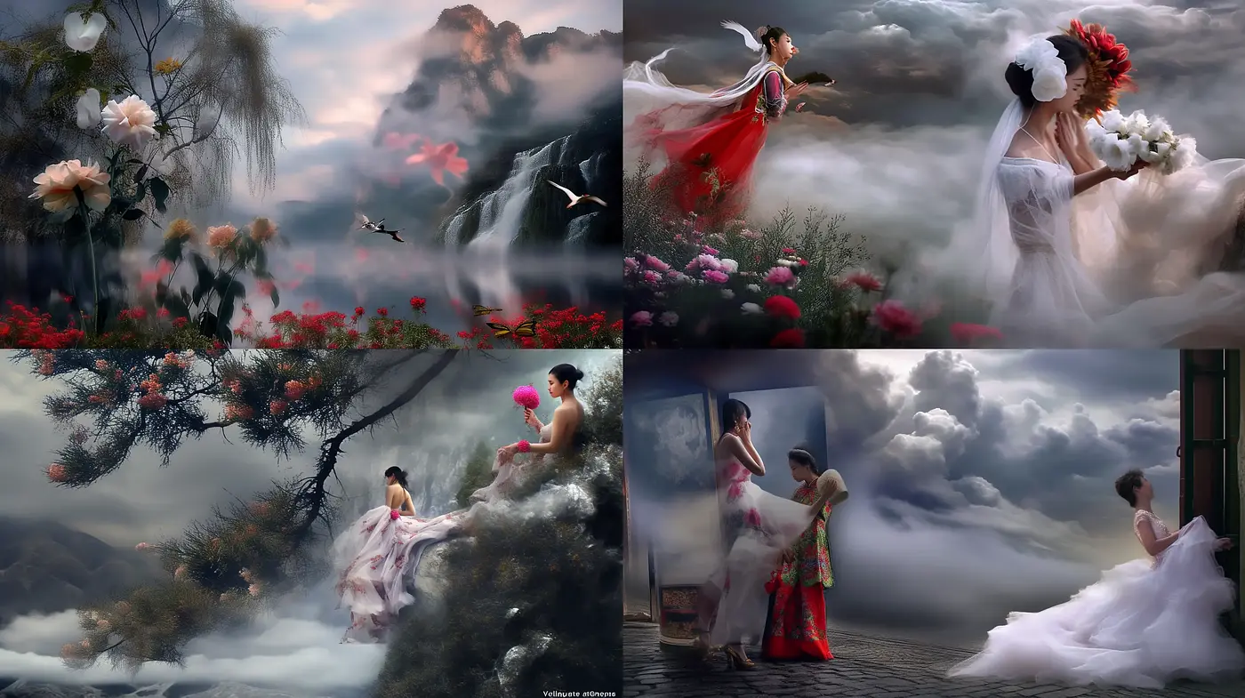 Ethereal Dreamscape Portraits with Fantastical Elements - Midjourney sref style