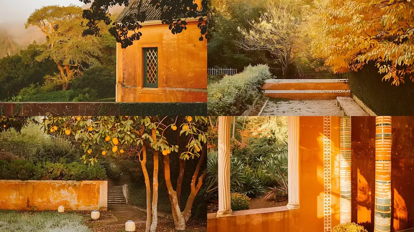 Warm and Inviting Vintage Gardenscapes with a Nostalgic Touch - Midjourney sref style
