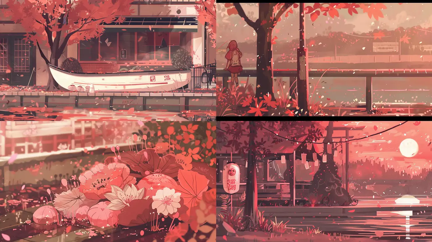 Ethereal Autumnal Twilight: A Blend of Anime and Pastel Impressionism - Midjourney sref style