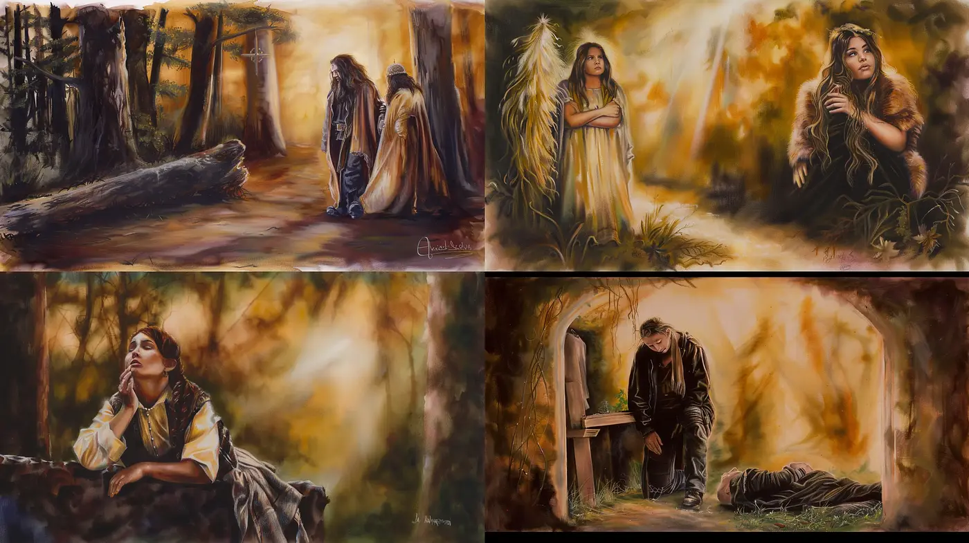Autumnal Reverie: A Warm Palette of Contemplative Moments - Midjourney sref style