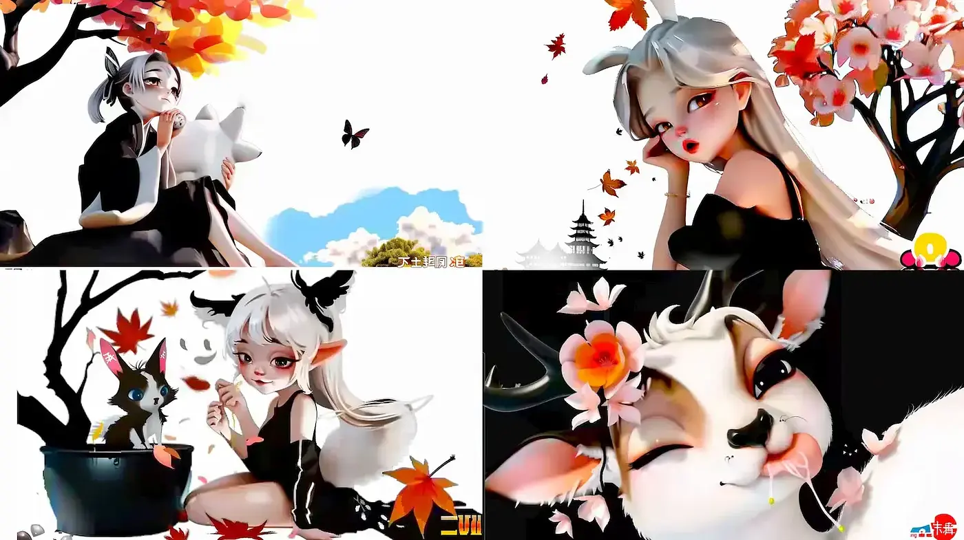 Charming Illustrative Style with Whimsical Elements and Nature Influences - Midjourney sref style