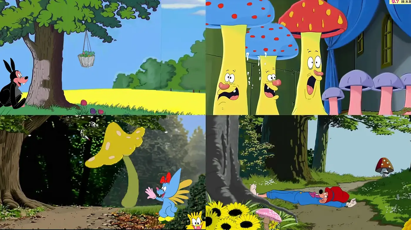Playful and Whimsical Animation with Vibrant Fantasy Elements - Midjourney sref style